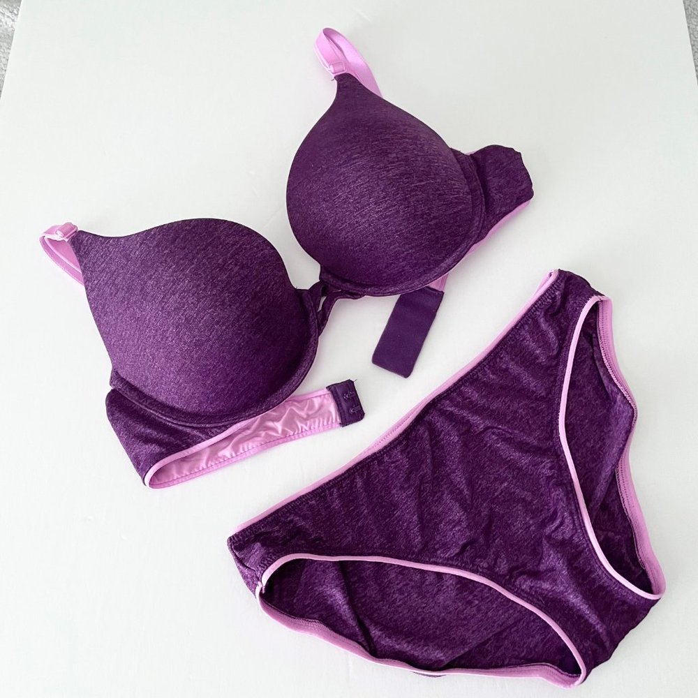 Retro Victoria's Secret Padded Perfect Coverage Multiway Bra Pink Purple 34B